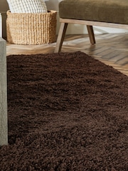 Chocolate Brown Premium Cosy Shaggy Rug - Image 4 of 7