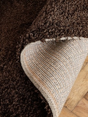 Chocolate Brown Premium Cosy Shaggy Rug - Image 5 of 7