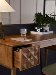 Dark Mango Wood Lloyd Mango Wood Desk - Image 2 of 7