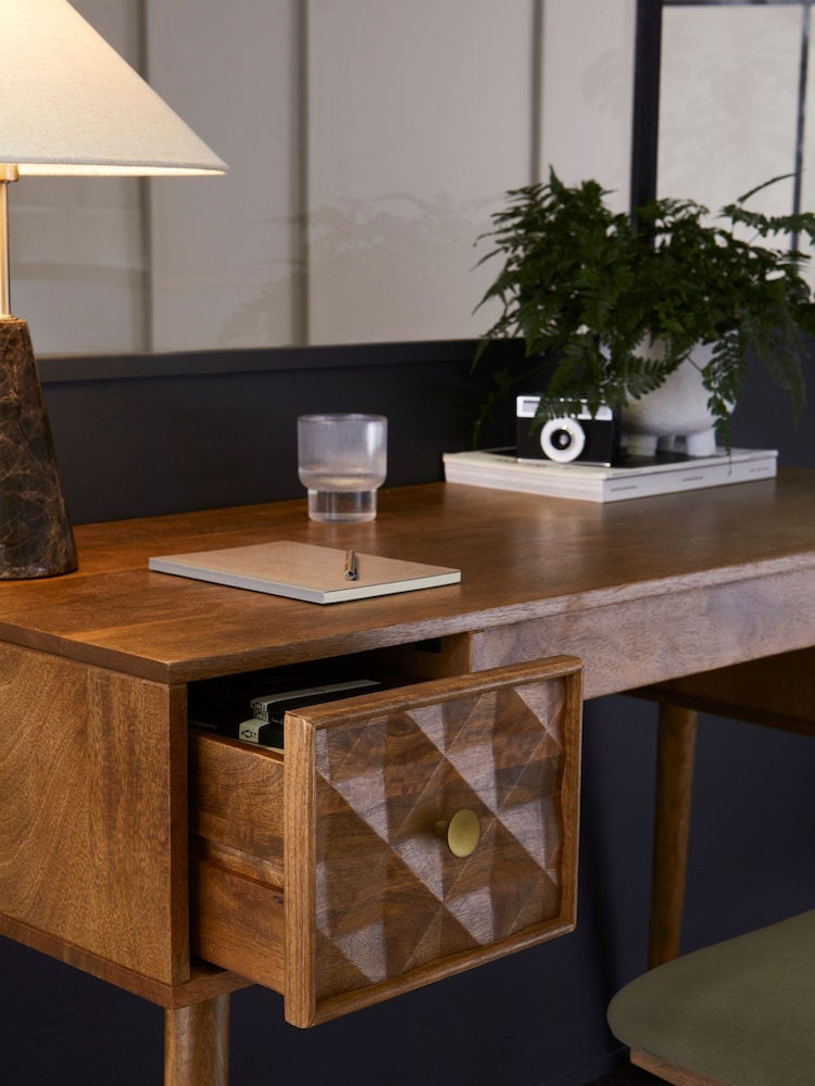 Dark Mango Wood Lloyd Mango Wood Desk - Image 2 of 7