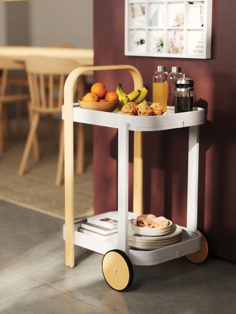 Umbra White Bellwood Bar & Serving Cart - Image 1 of 4