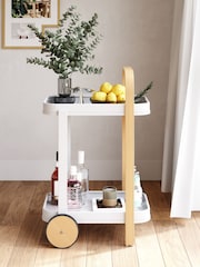Umbra White Bellwood Bar & Serving Cart - Image 2 of 4