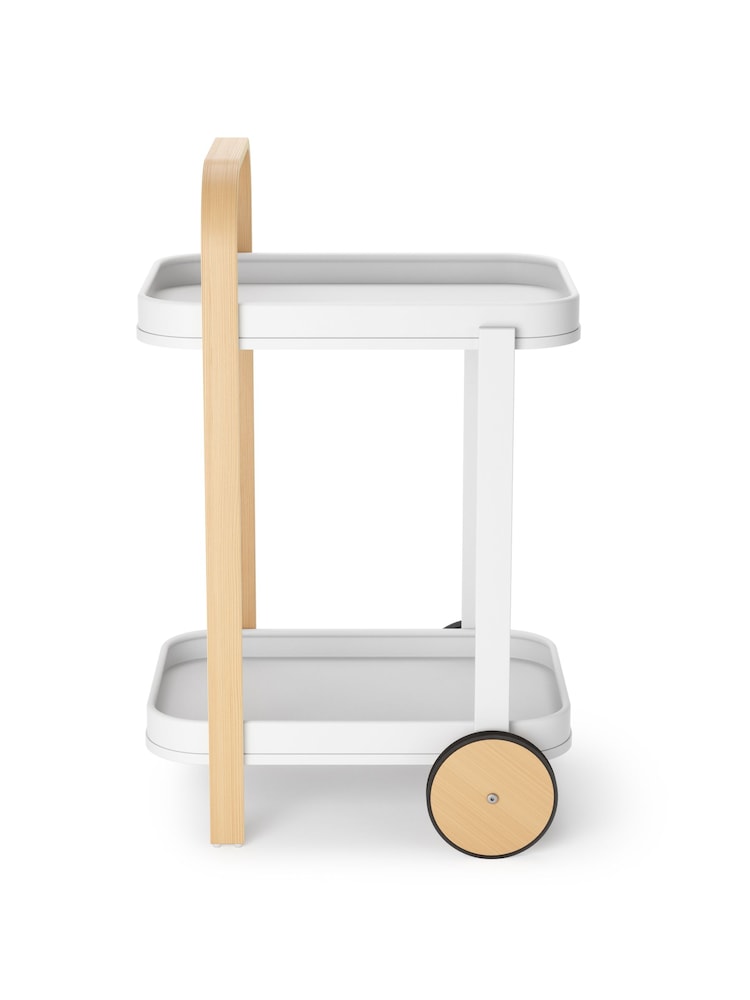 Umbra White Bellwood Bar & Serving Cart - Image 3 of 4