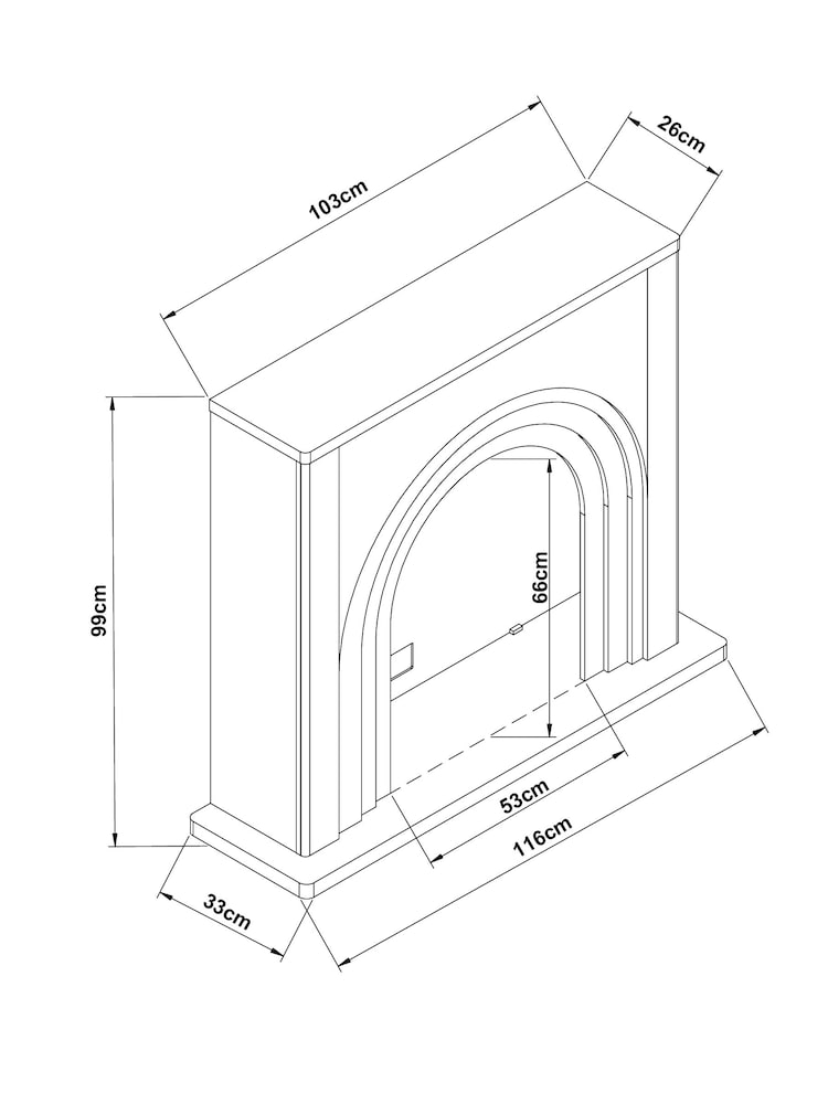 Mango Wood Effect Arches Fire Surround - Image 6 of 6