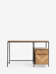Dark Natural Bronx Oak Effect Storage Desk - Image 6 of 9