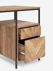 Dark Natural Bronx Oak Effect Storage Desk - Image 7 of 9