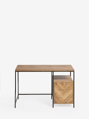 Dark Natural Bronx Oak Effect Storage Desk - Image 8 of 9