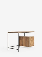 Dark Natural Bronx Oak Effect Storage Desk - Image 9 of 9