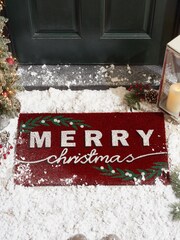 Red Merry Christmas Doormat - Image 1 of 3
