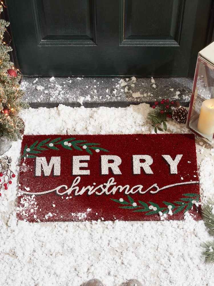 Red Merry Christmas Doormat - Image 1 of 3