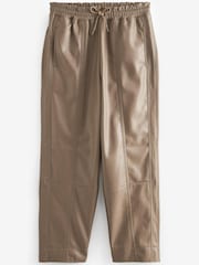 Camel Faux Leather PU Jogger Trousers - Image 5 of 6