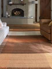 Rust Orange Stretton Check Rug - Image 1 of 6