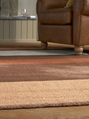 Rust Orange Stretton Check Rug - Image 2 of 6