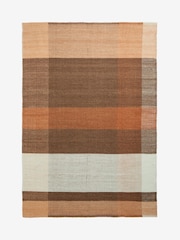 Rust Orange Stretton Check Rug - Image 5 of 6