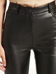 Black PU Faux Leather Leggings - Image 3 of 6