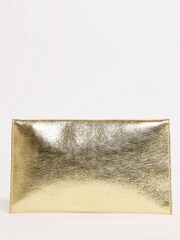 JD Williams Gold Envelope Clutch Bag With Chain Strap - Image 2 of 5