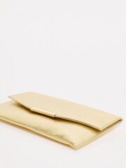 JD Williams Gold Envelope Clutch Bag With Chain Strap - Image 3 of 5