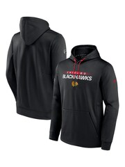 Chicago Blackhawks Fanatics Branded Authentic Pro Performance Pullover Black Hoodie - Image 1 of 3