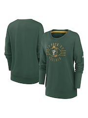 Nike Green Green NFL Fanatics Womens Bay Packers Historic Dri-FIT Drop Shoulder Crew Sweatshirt Womens - Image 3 of 3