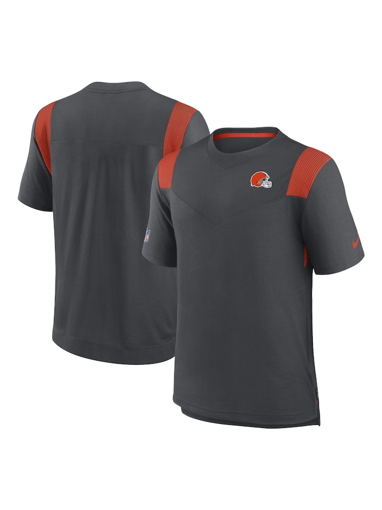 Nike Black NFL Fanatics Cleveland Sideline Nike Dri-FIT Player Short Sleeve Top - Image 3 of 3