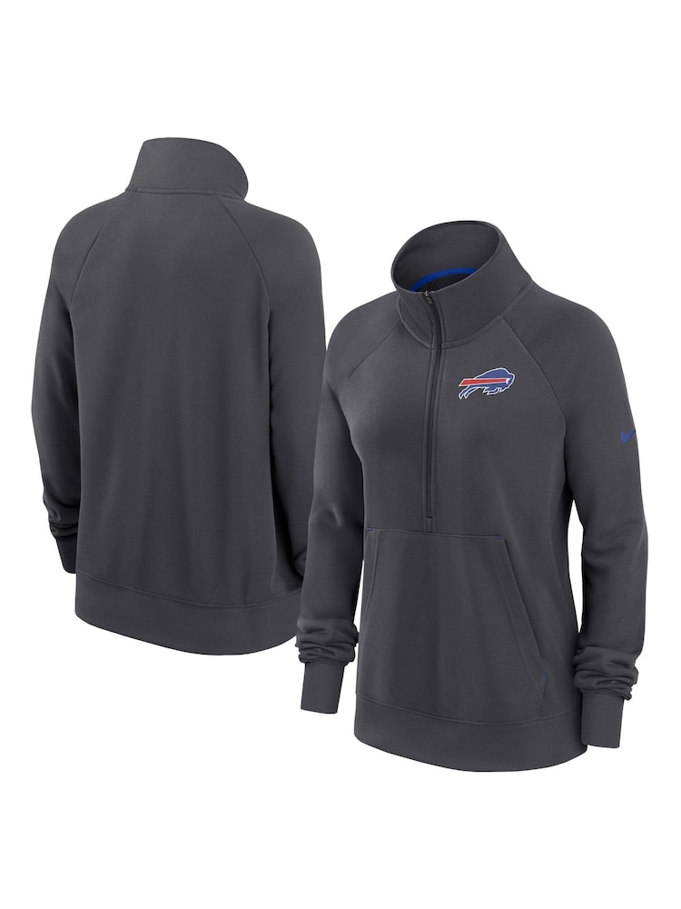 Nike Black NFL Fanatics Womens Buffalo Bills Dri Fit Half Zip Hoodie Womens - Image 3 of 3