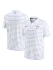 Nike White Fanatics Miami Marlins Nike City Connect Striped Polo Shirt - Image 1 of 3