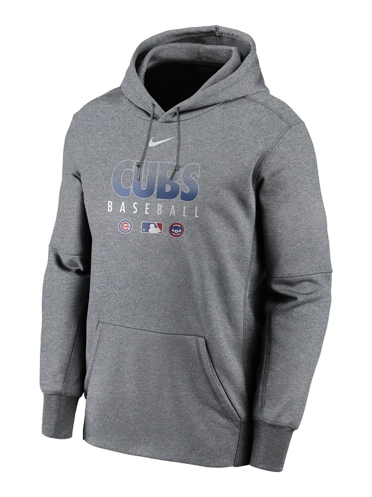 Nike Grey Fanatics Chicago Cubs Nike Therma Fleece Baseball Hoodie Youth - Image 1 of 3
