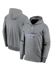 Nike Grey Fanatics Chicago Cubs Nike Therma Fleece Baseball Hoodie Youth - Image 3 of 3