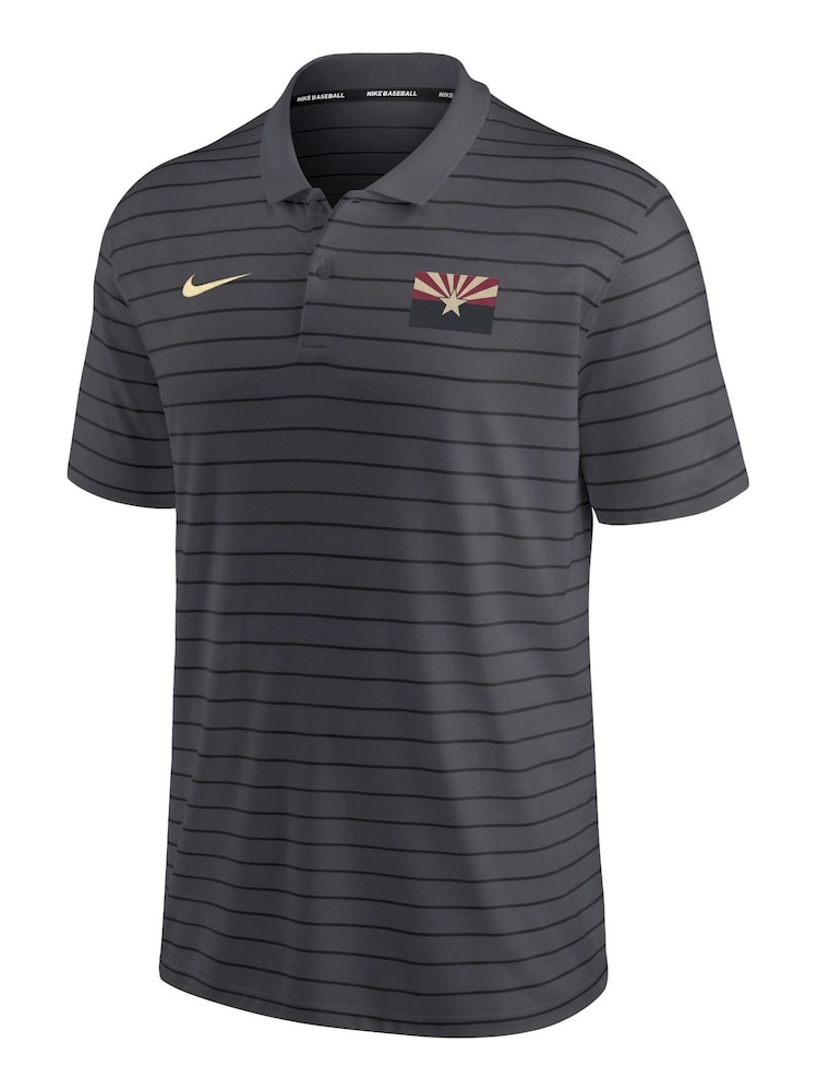 Nike Grey Fanatics Arizona Diamondbacks Nike City Connect Striped Polo - Image 2 of 3