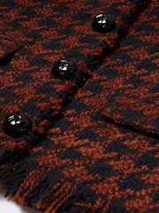 Mango Orange Fringed Tweed Jacket - Image 6 of 6