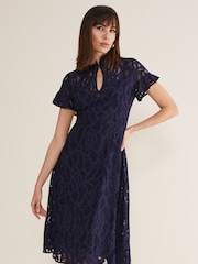 Phase Eight Blue Lulu Lace Dress - Image 1 of 6