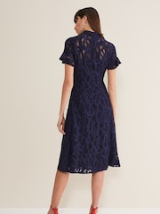 Phase Eight Blue Lulu Lace Dress - Image 2 of 6
