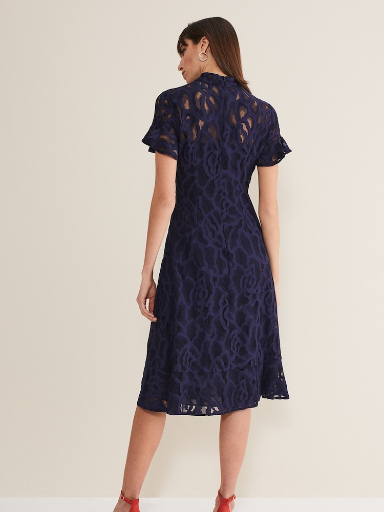 Phase Eight Blue Lulu Lace Dress - Image 2 of 6