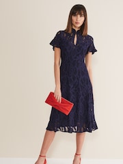 Phase Eight Blue Lulu Lace Dress - Image 4 of 6