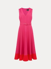 Phase Eight Pink Raquel Belted Fit and Flare Dress - Image 7 of 7