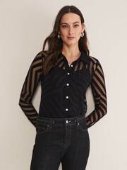 Phase Eight Vida Burnout Shirt mit Camisole - Bild 1 von 6