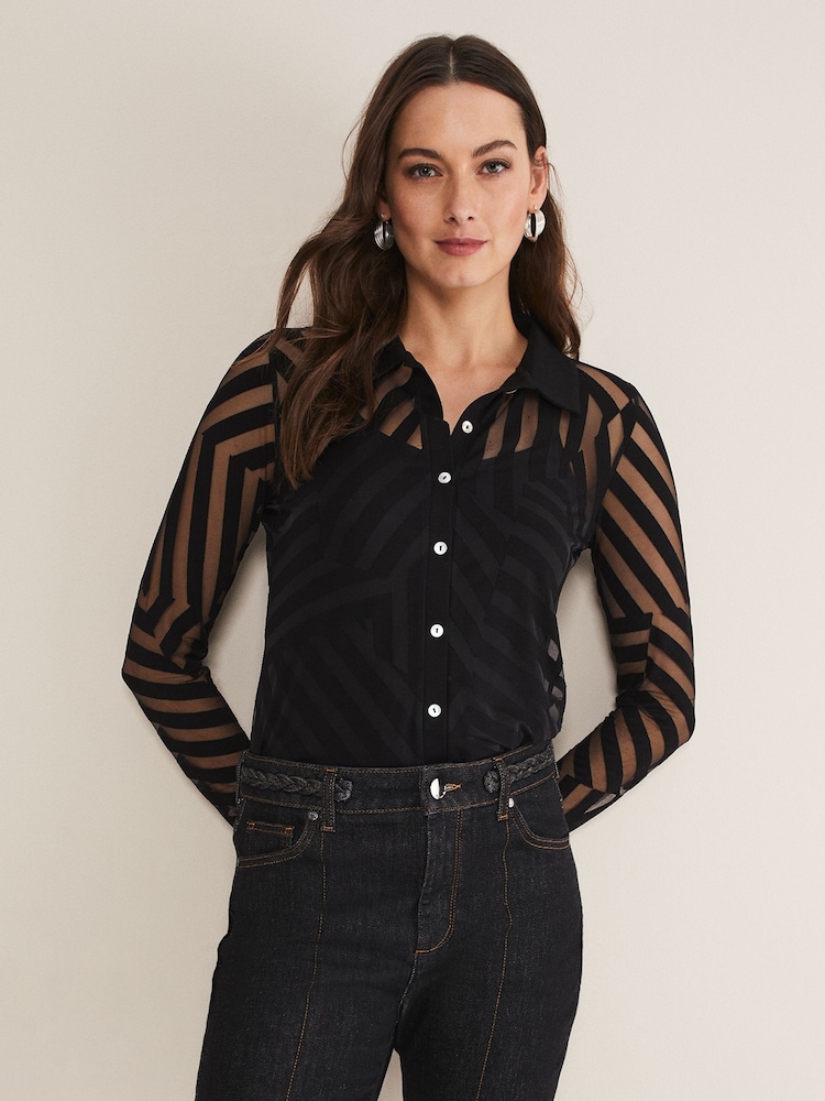 Phase Eight Vida Burnout Shirt mit Camisole - Bild 1 von 6