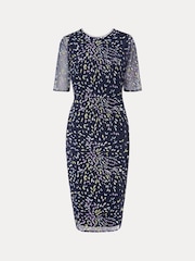 Phase Eight Blue Aileena Embroidered Dress - Image 6 of 6