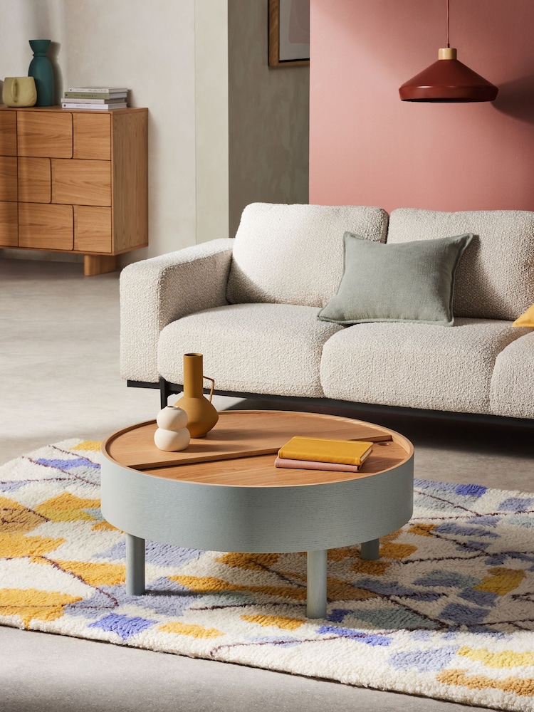 MADE.COM Grey Lola Round Storage Coffee Table - Image 1 of 5