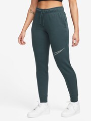 Nike Green Metallic Swoosh Mid Rise Joggers - Image 1 of 3