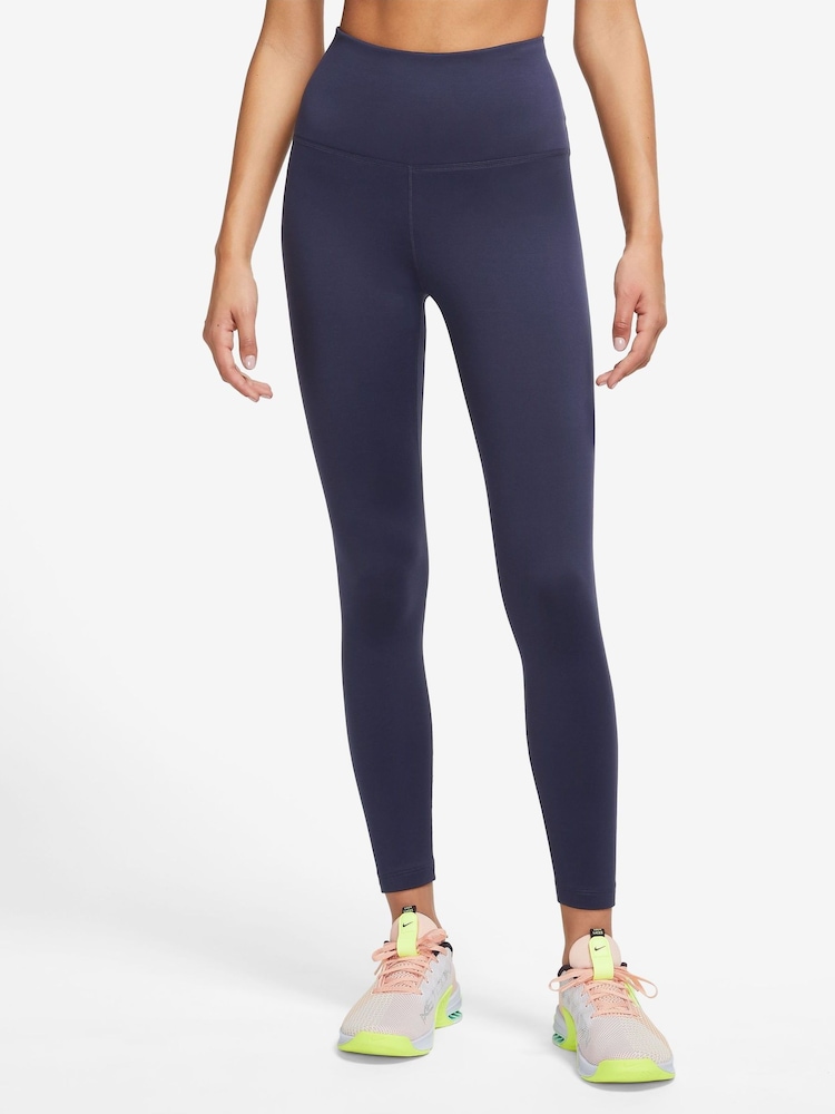 Nike Blue Therma-FIT One High-Waisted 7/8 Leggings - Image 1 of 3