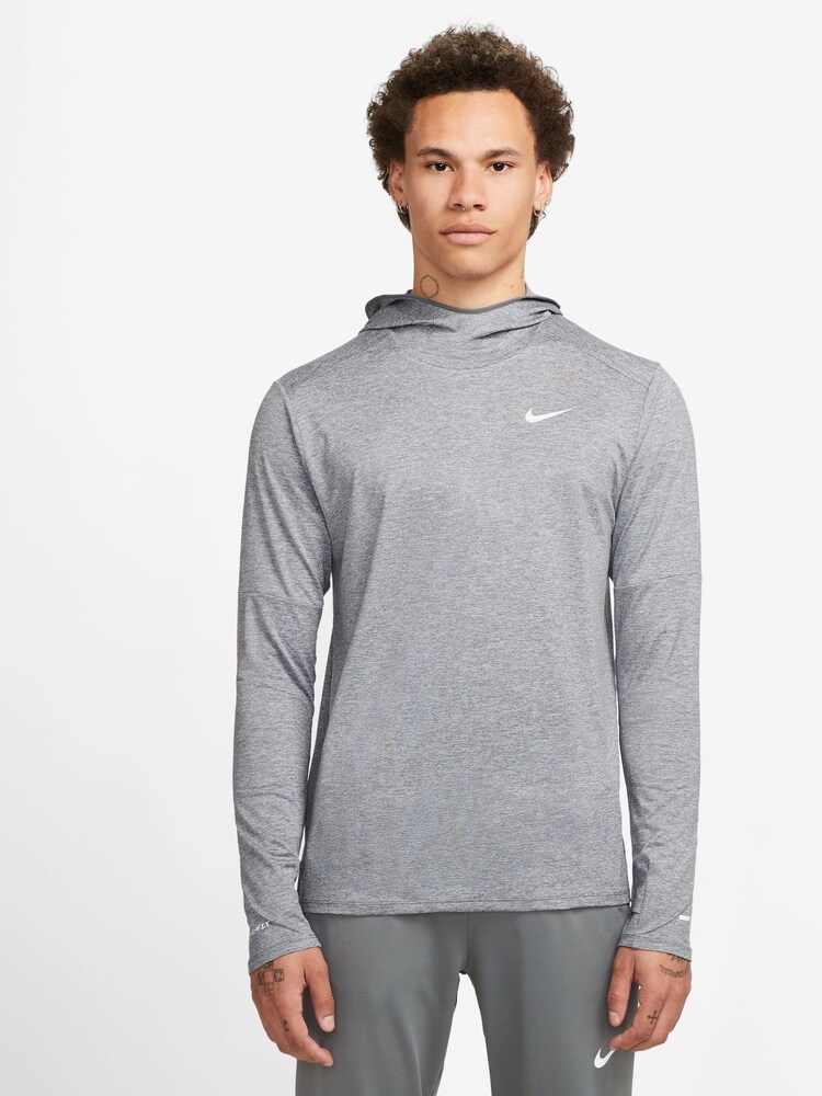 Nike Grey Dri-FIT Element UV Running Hoodie - Image 1 of 3