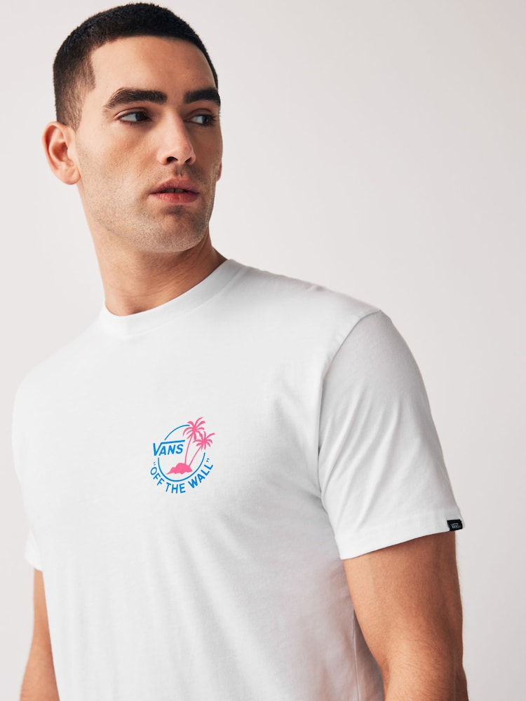Vans Classic Mini Dual Palm Short Sleeved Back Print 100% Cotton T-Shirt - Image 1 of 4 Vans Classic Mini Dual Palm Short Sleeved Back Print 100% Cotton T-Shirt - Image 1 of 4