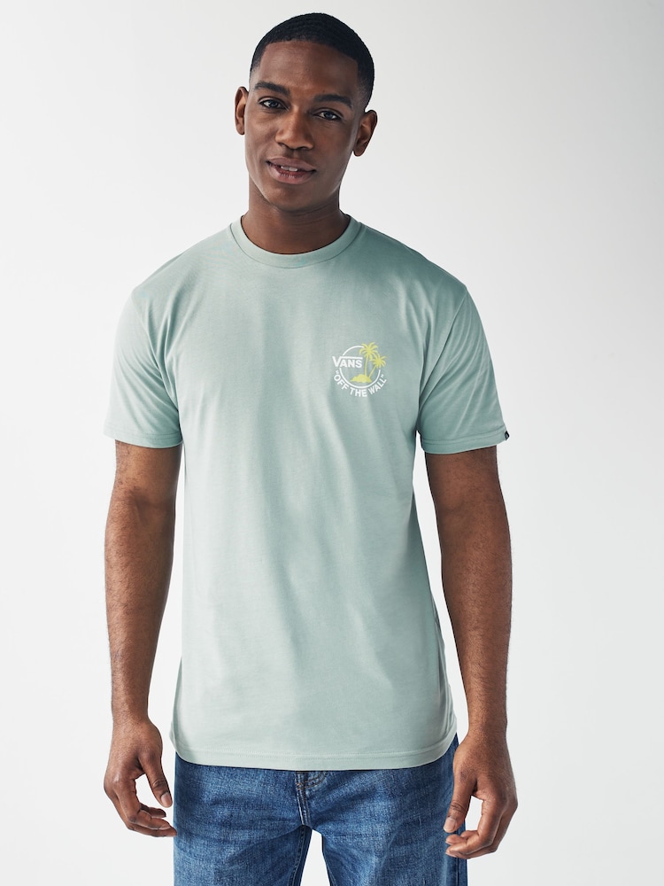 Vans Classic Mini Dual Palm Short Sleeved Back Print 100% Cotton T-Shirt - Image 1 of 3