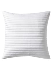 Bianca White Quilted Lines Cushion - Image 2 of 3