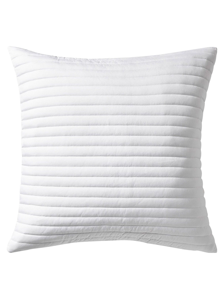 Bianca White Quilted Lines Cushion - Image 2 of 3