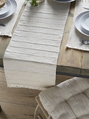 Pineapple Elephant Natural Florin Cotton Jute Blend Table Runner - Image 1 of 4
