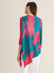 Phase Eight Natural Madison Printed Asymmetric Hem Jumper - Image 2 of 6