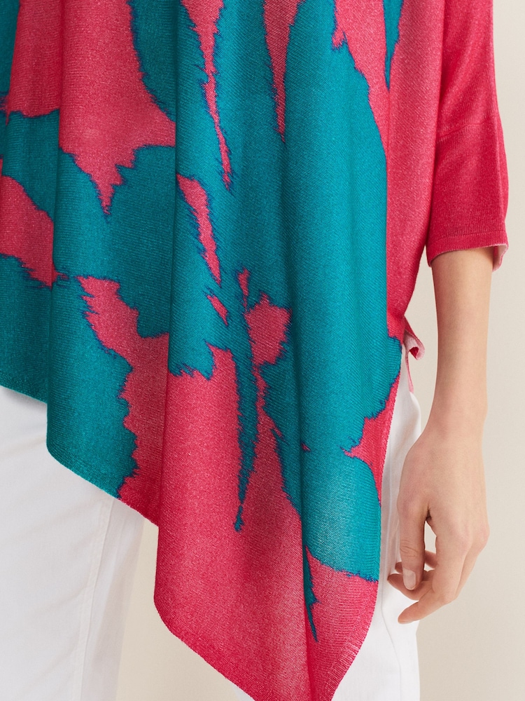Phase Eight Natural Madison Printed Asymmetric Hem Jumper - Image 6 of 6