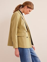 Boden Green Double Breasted Twill Blazer - Image 3 of 5